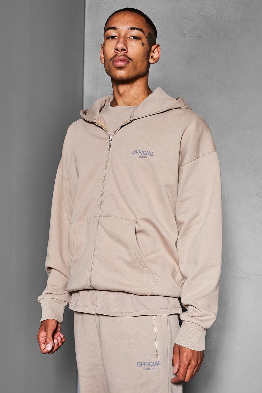 Taupe Official Collection Heavyweight Zip Hoodie image number 1