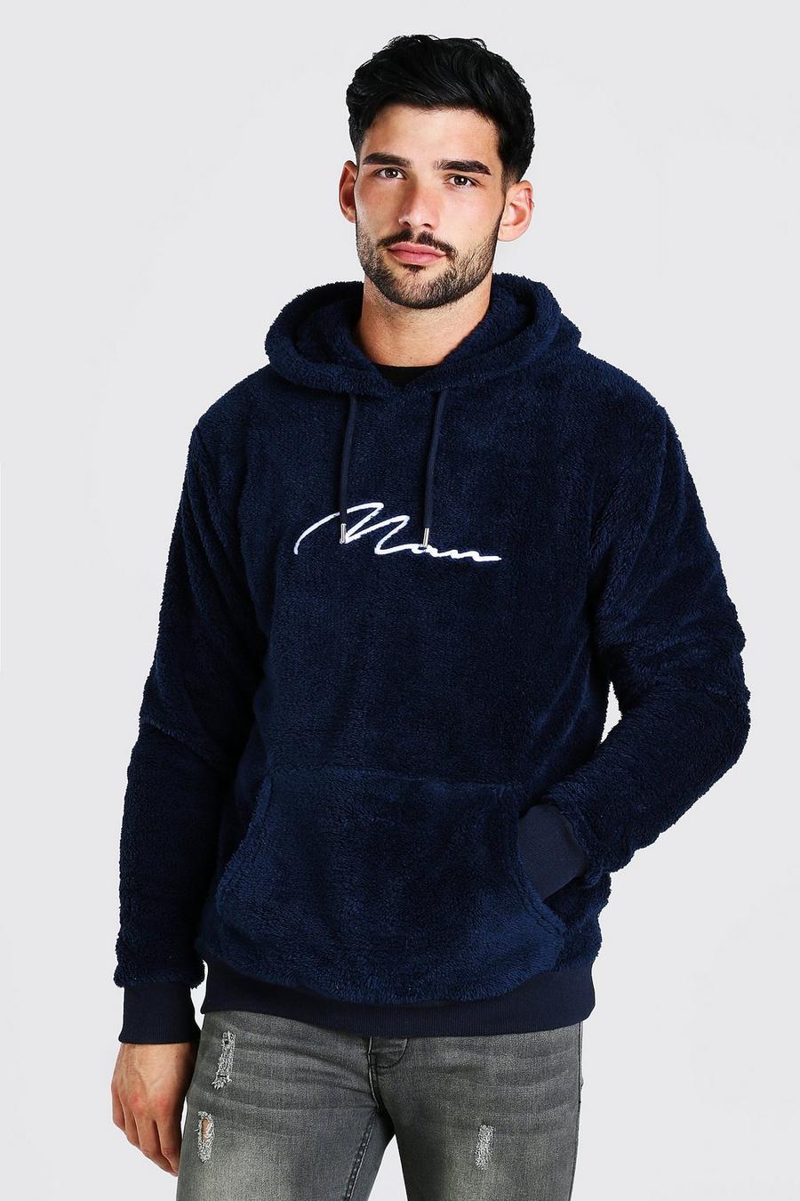 Navy Borg MAN Signature Over The Head Hoodie