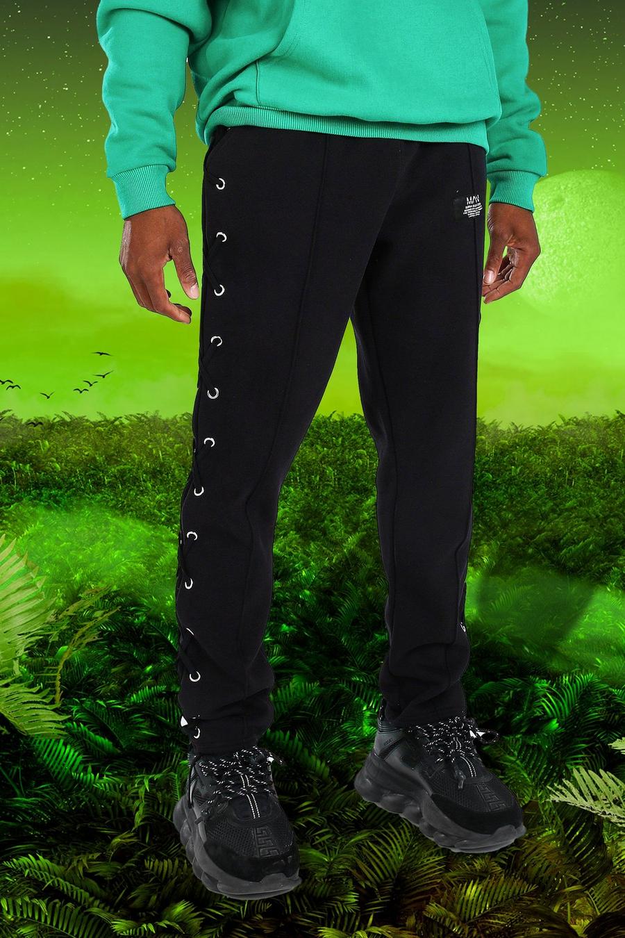 Pantalones de correr ajustados con detalle de encaje lateral slim fit Burna Boy image number 1