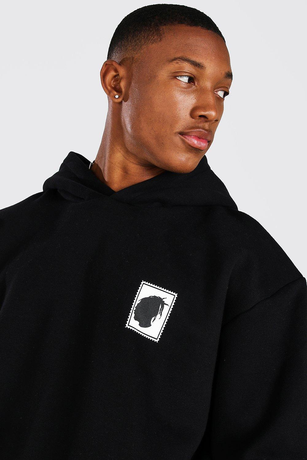Burna Boy Oversized Stamp Print Hoodie