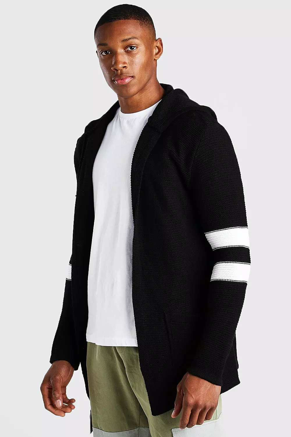 Longline store hooded cardigan