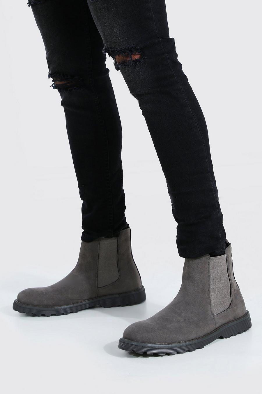 Grey Faux Suede Chelsea Boot image number 1