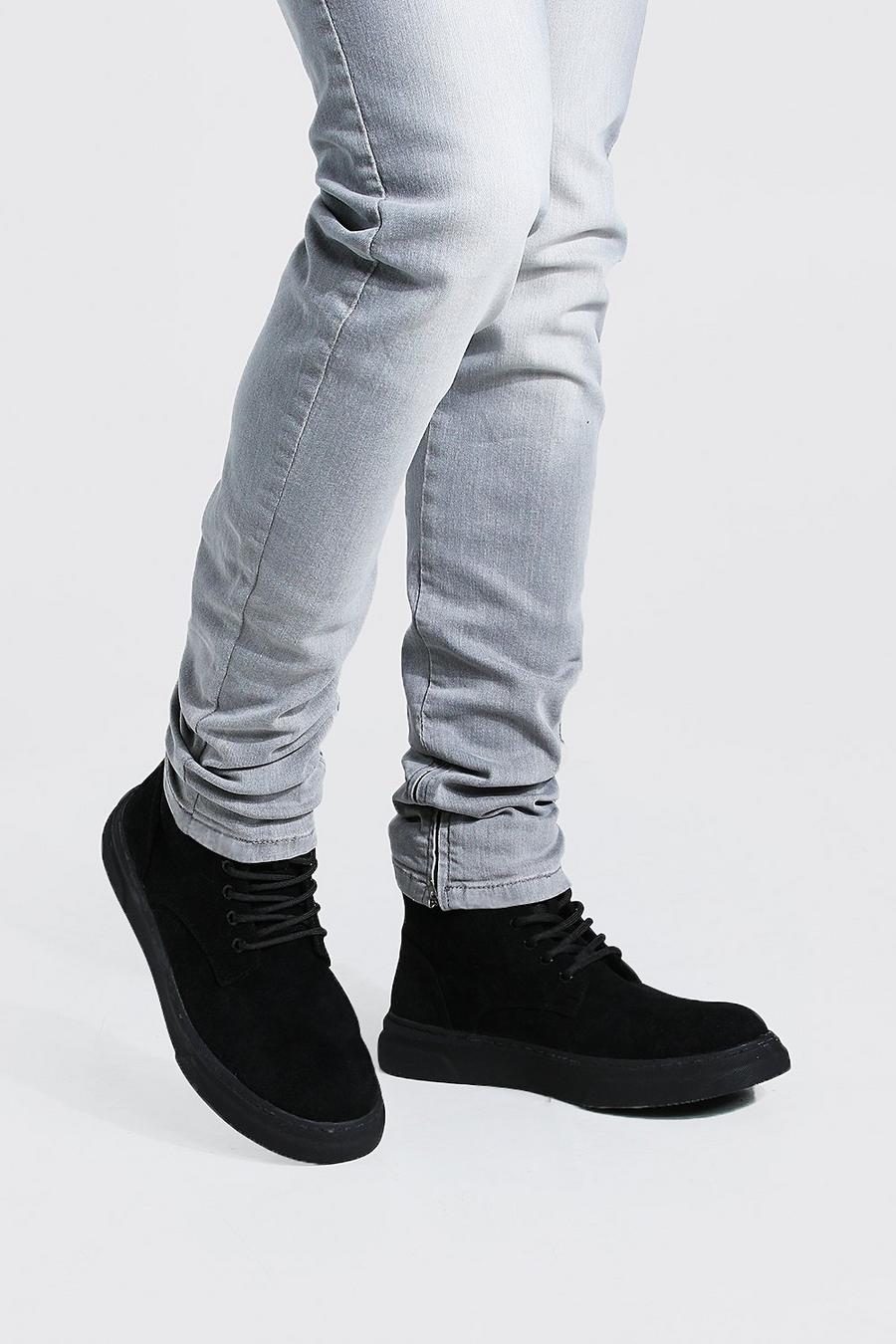 Black Chunky Sole Lace Up Boot image number 1