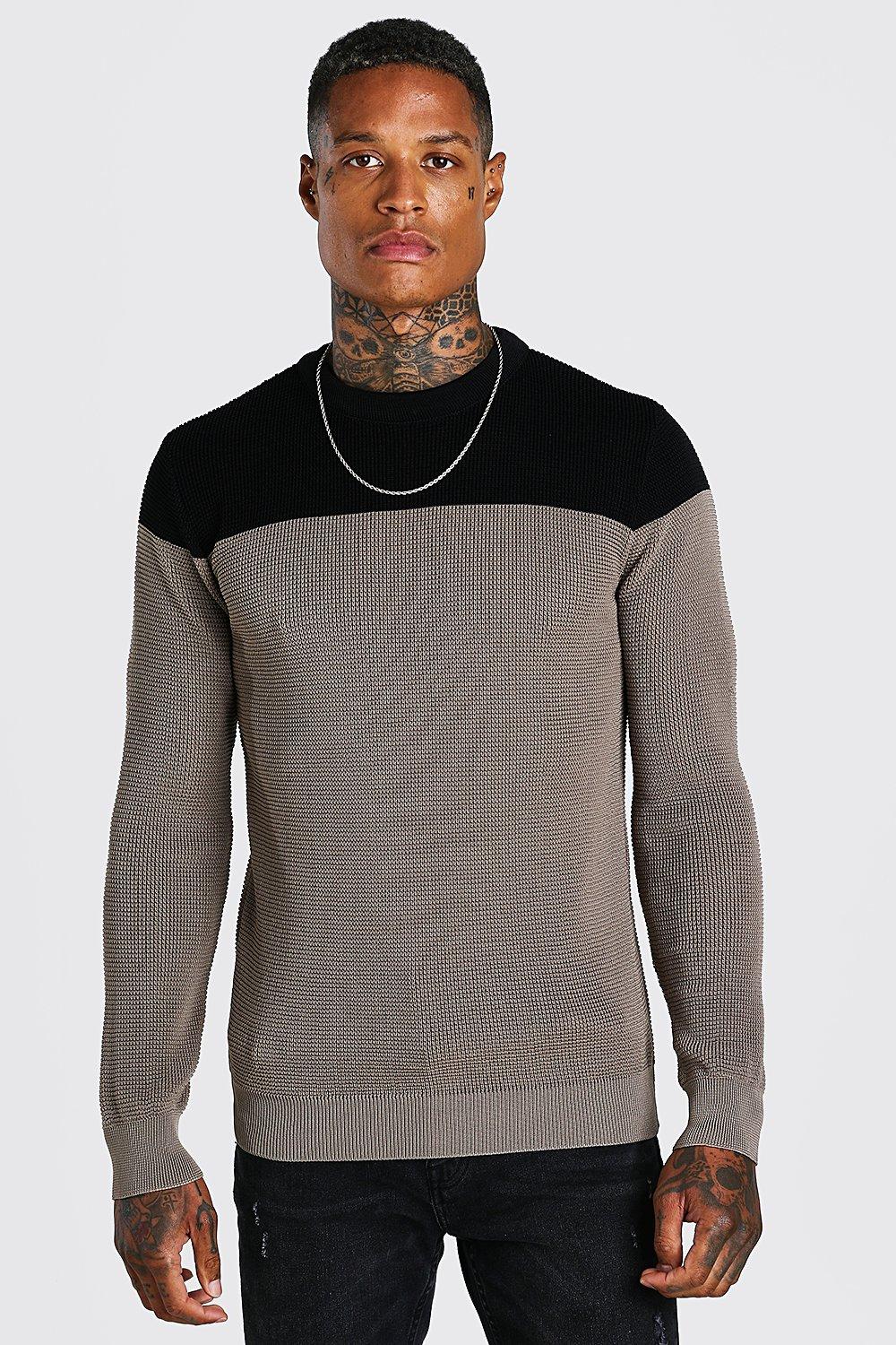 muscle fit knitted jumper