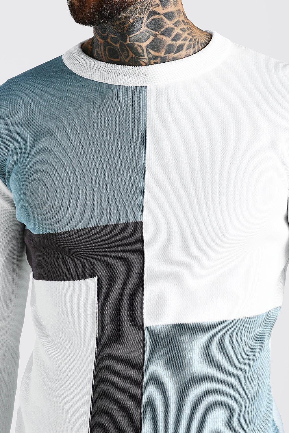muscle fit knitted jumper