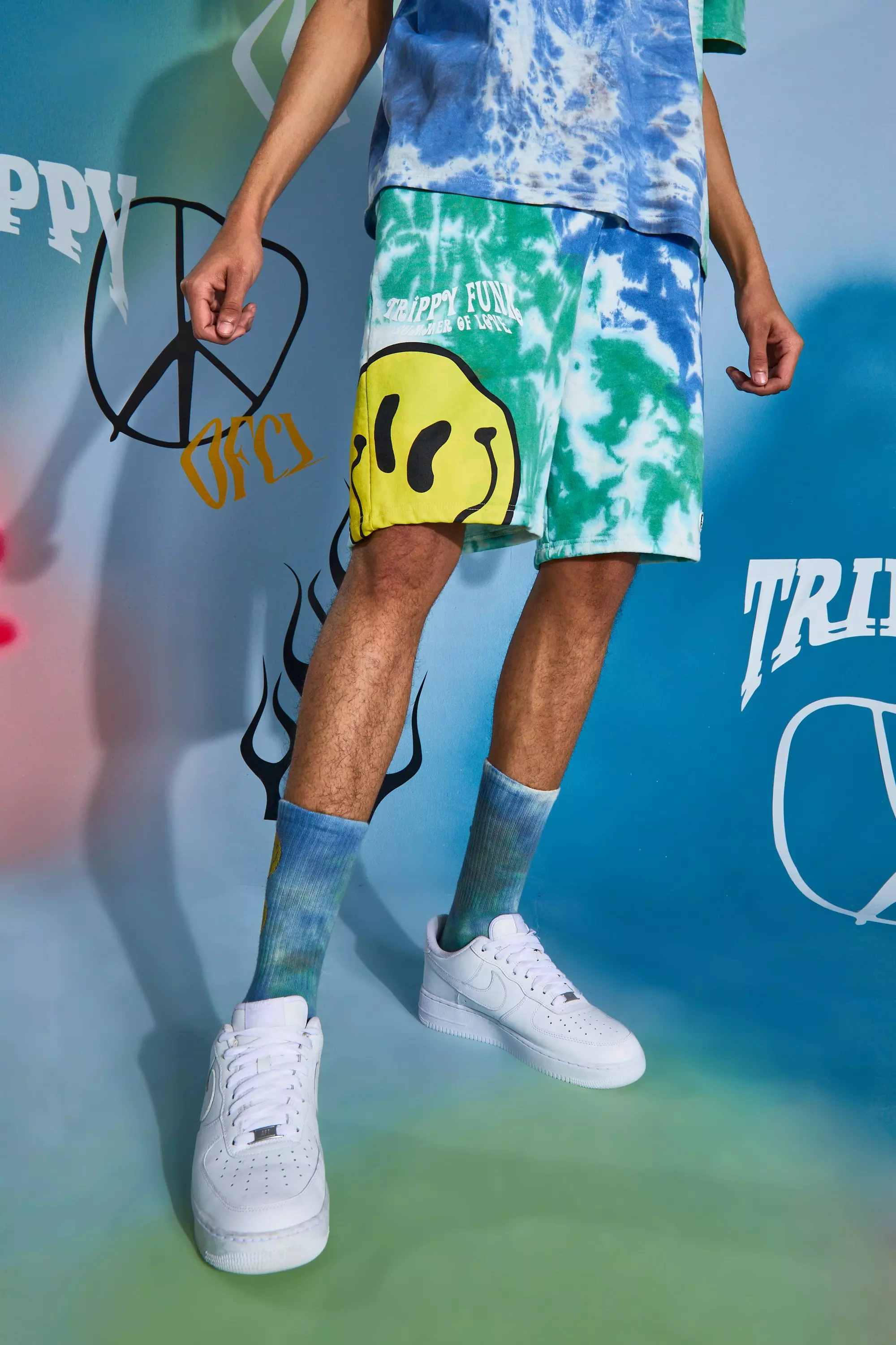 Trippy Drip Face Tie Dye Shorts