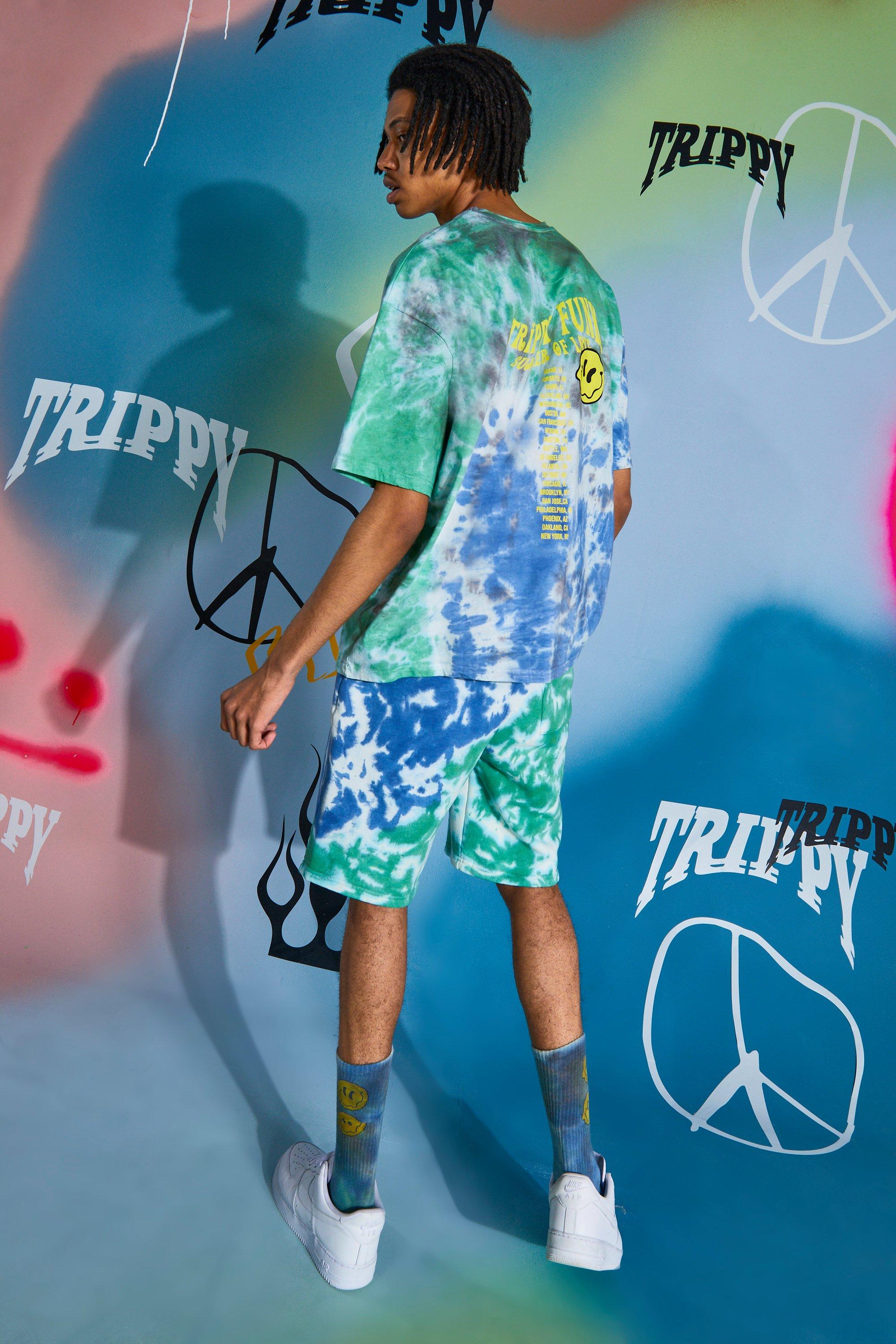 Trippy Drip Face Tie Dye Shorts