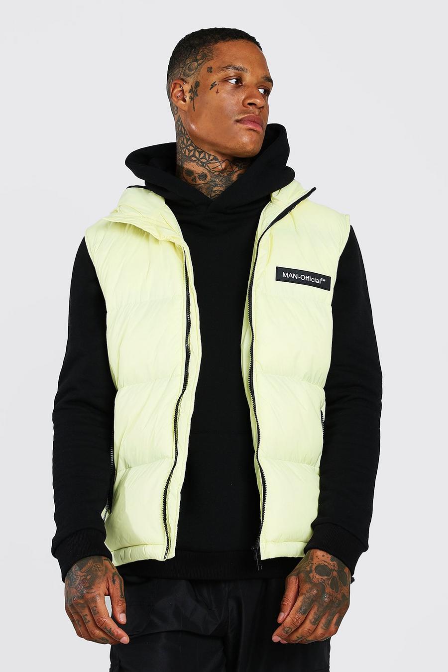 Yellow MAN Branded Padded Gilet image number 1