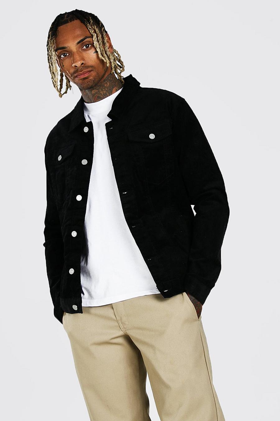 Black Regular Fit Cord Jacket image number 1