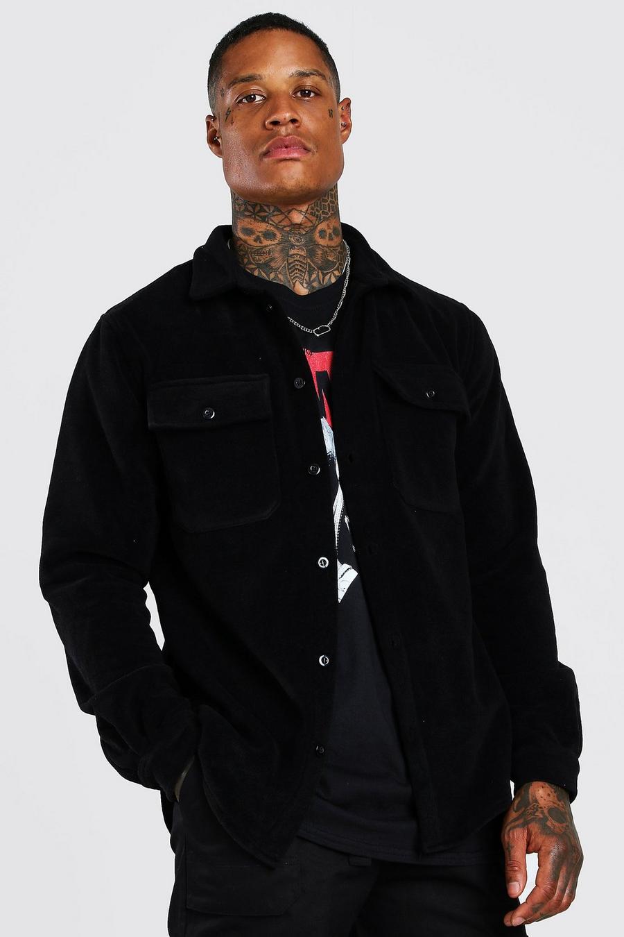 Black MAN Official Fleece Overshirt image number 1