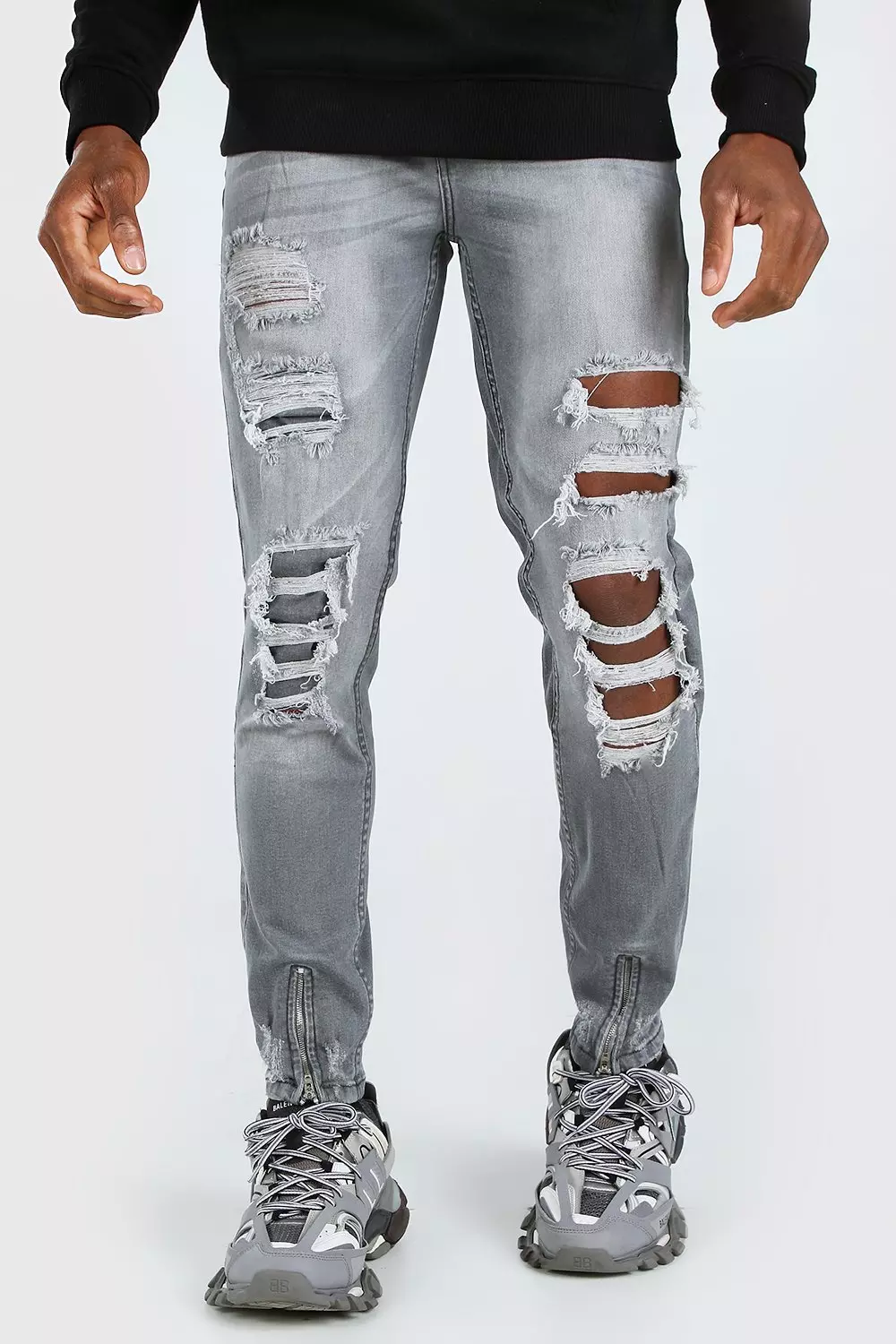 Big mens best sale distressed jeans