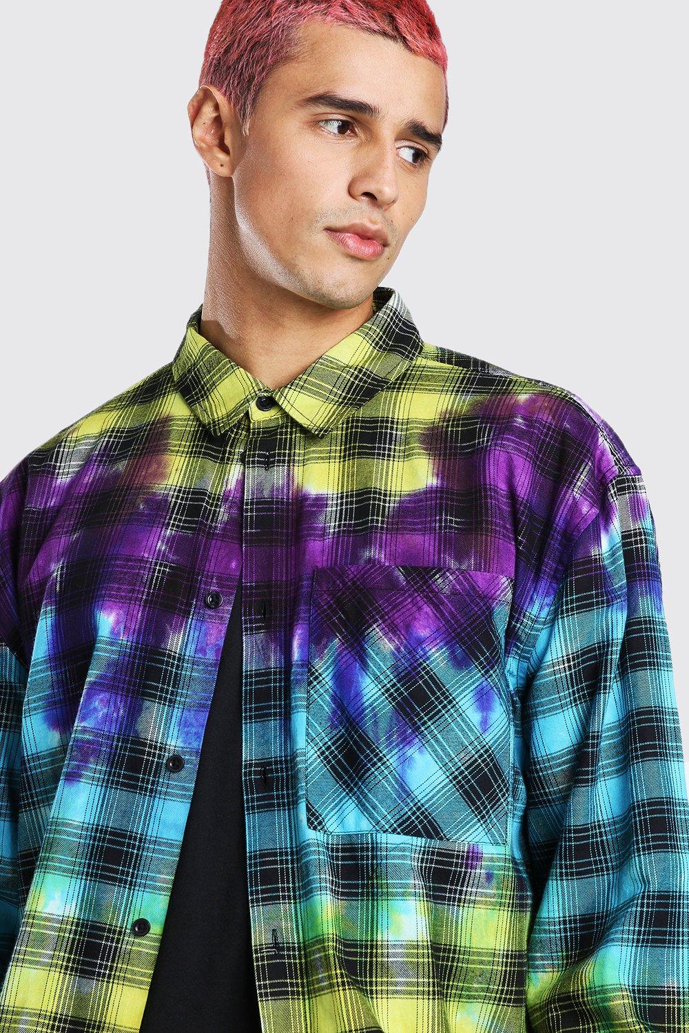 COOL T.M oversized tweed check shirt - Purple