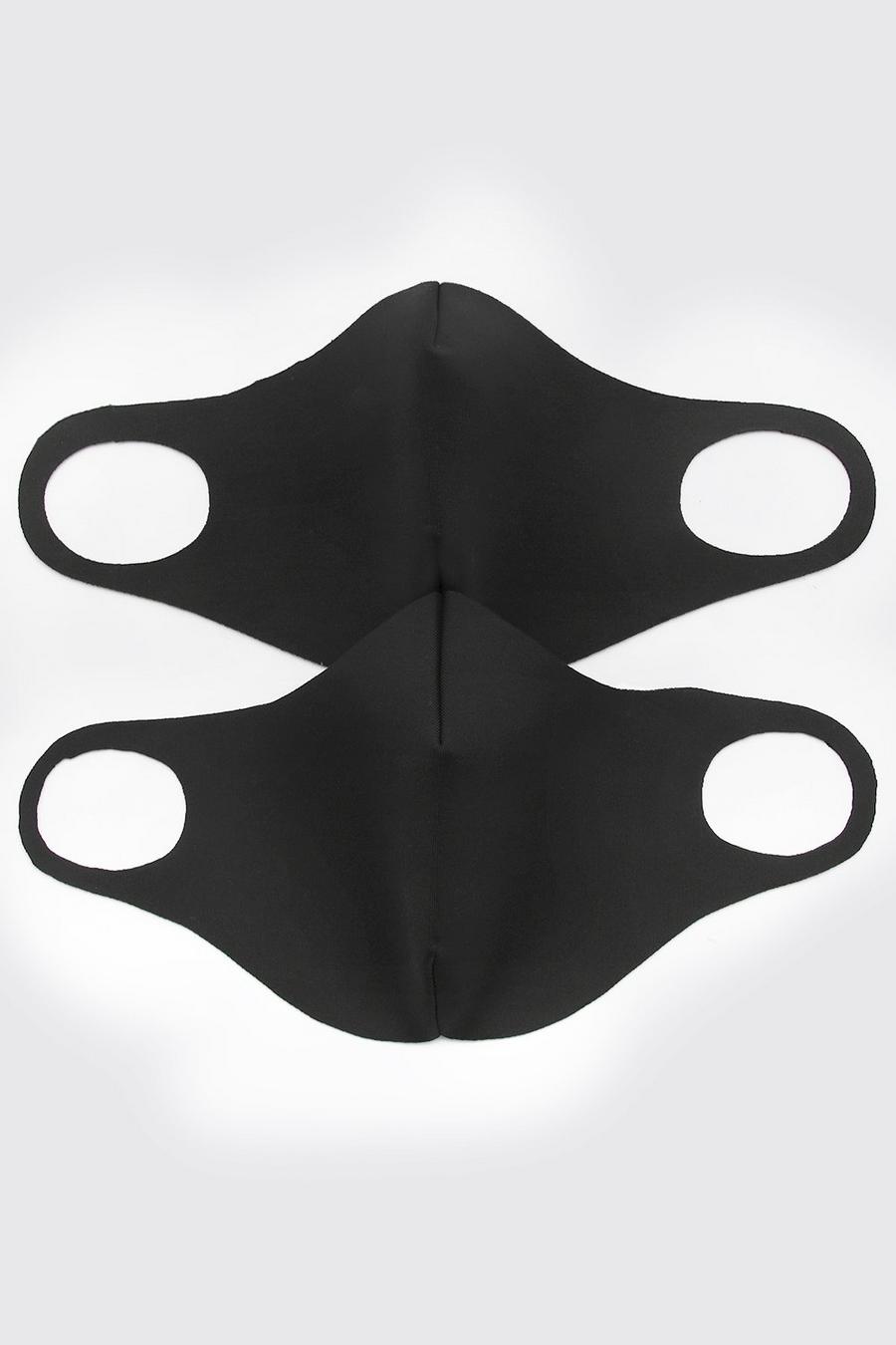Zwart Mode Gezichtsmasker (2 Stuks) image number 1