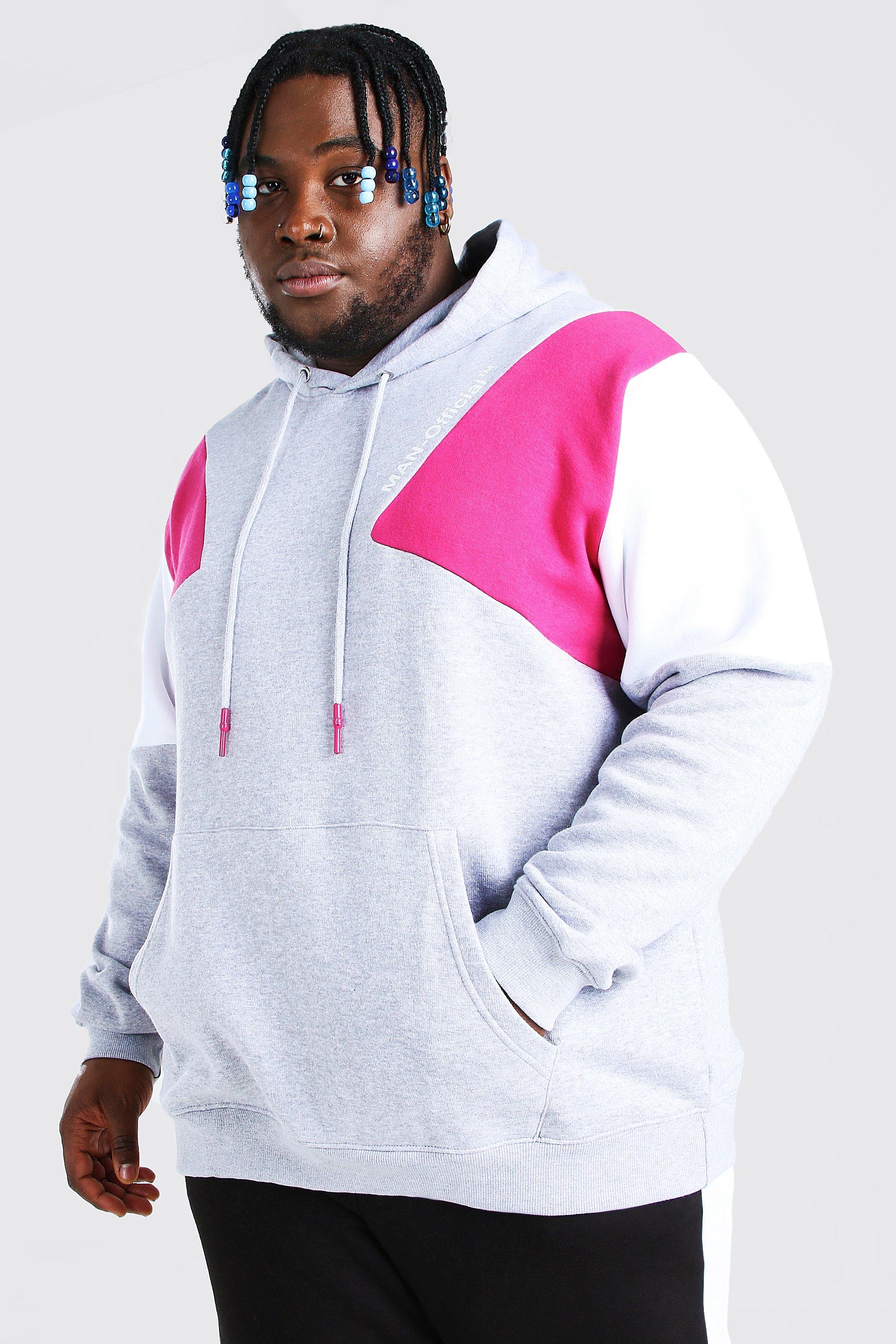 plus size color block hoodie