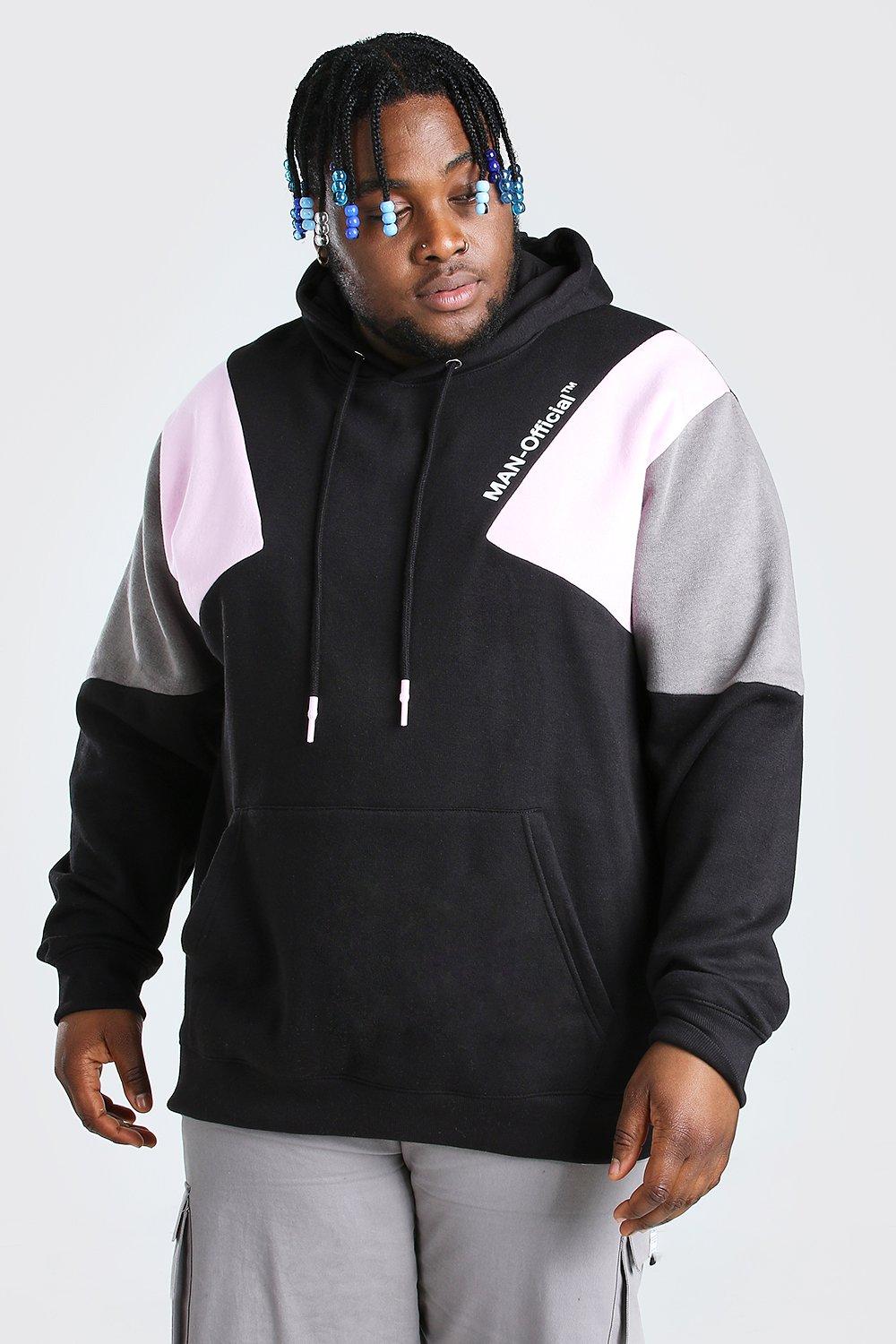 plus size color block hoodie