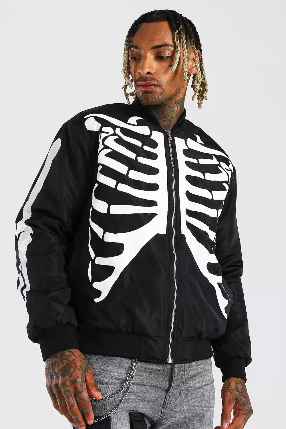 Black skeleton jacket sale