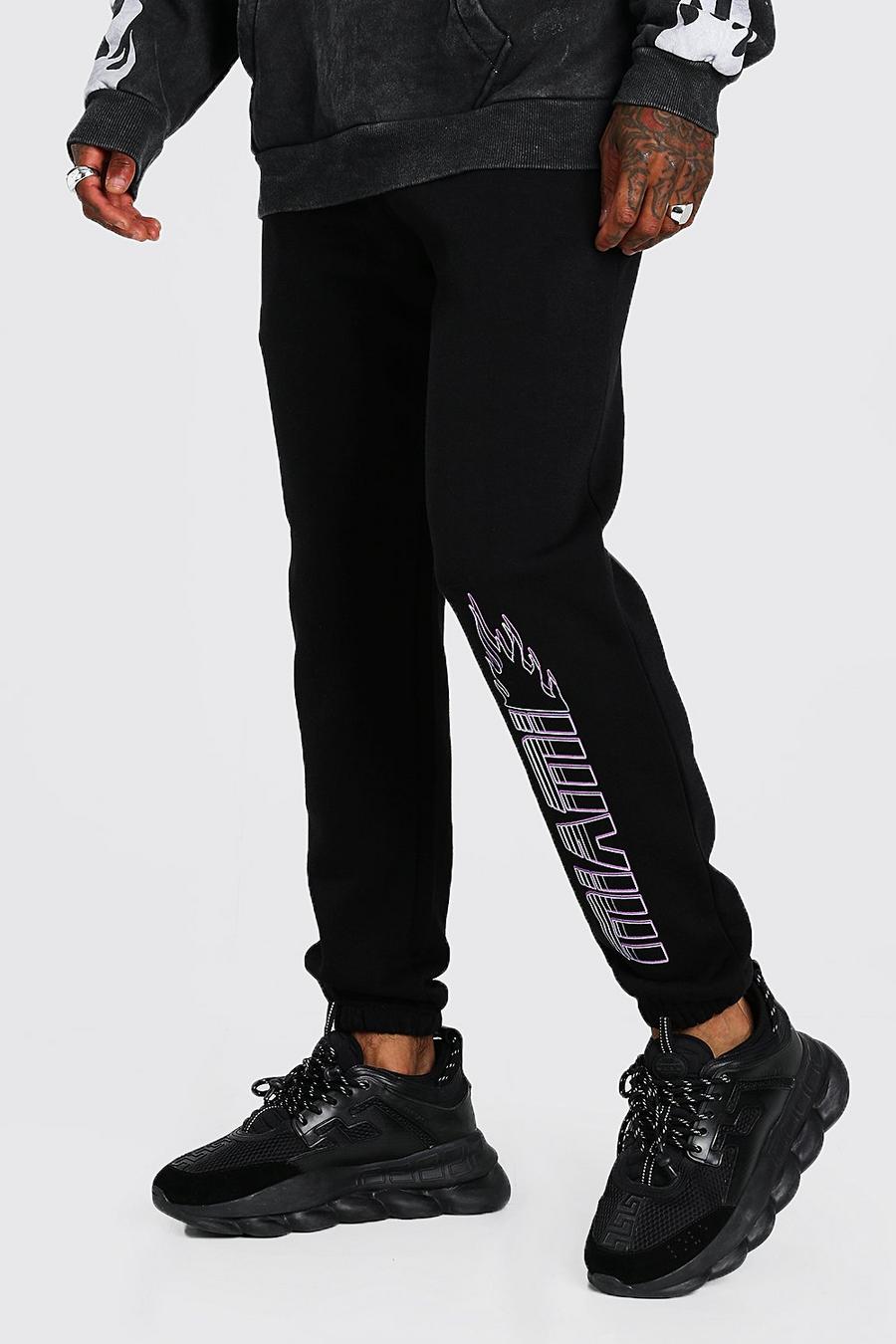 Black Miami Joggers med tryck image number 1