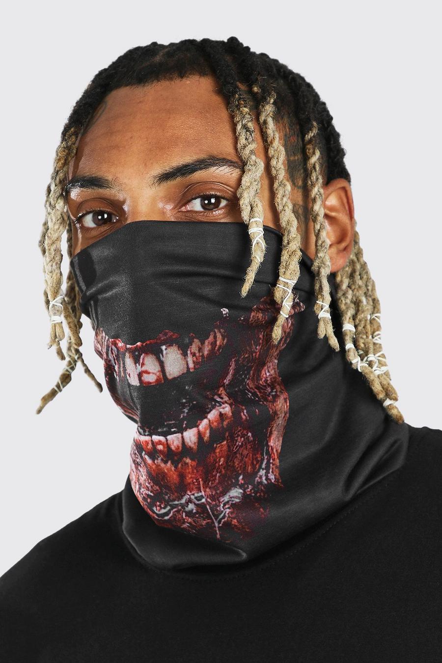 Black Halloween Zombie Mouth Snood image number 1