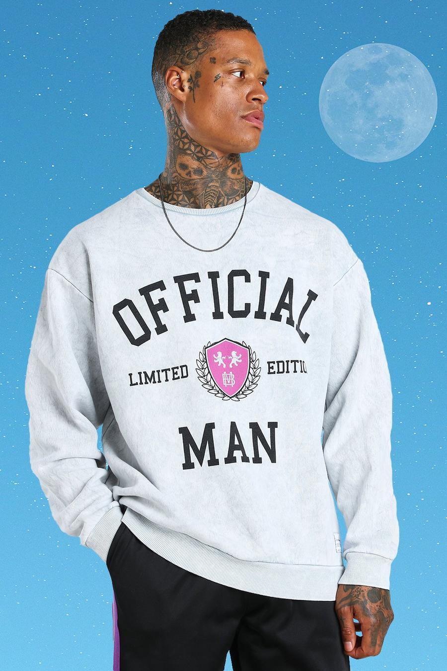 Lilac Official MAN Oversized Varsity Sweater image number 1