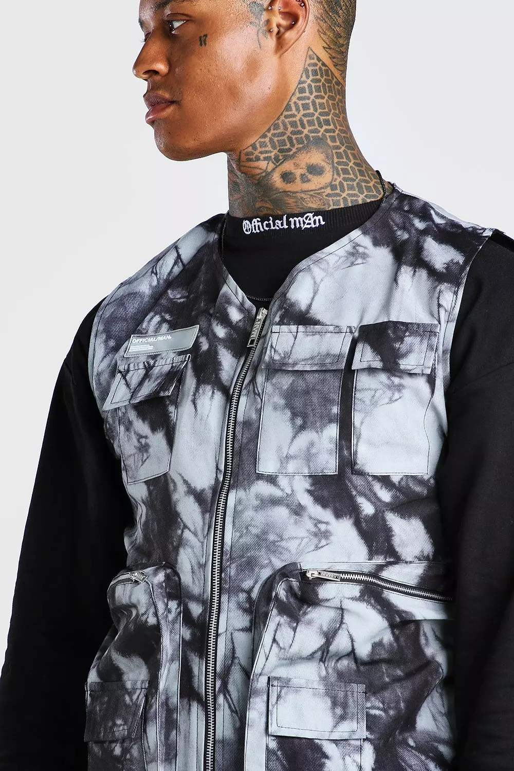 White camo vest and tie sales