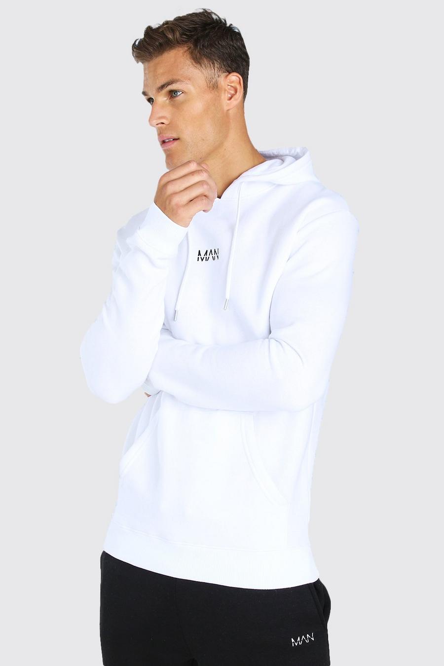 White Tall Original MAN Embroidered Hoodie image number 1