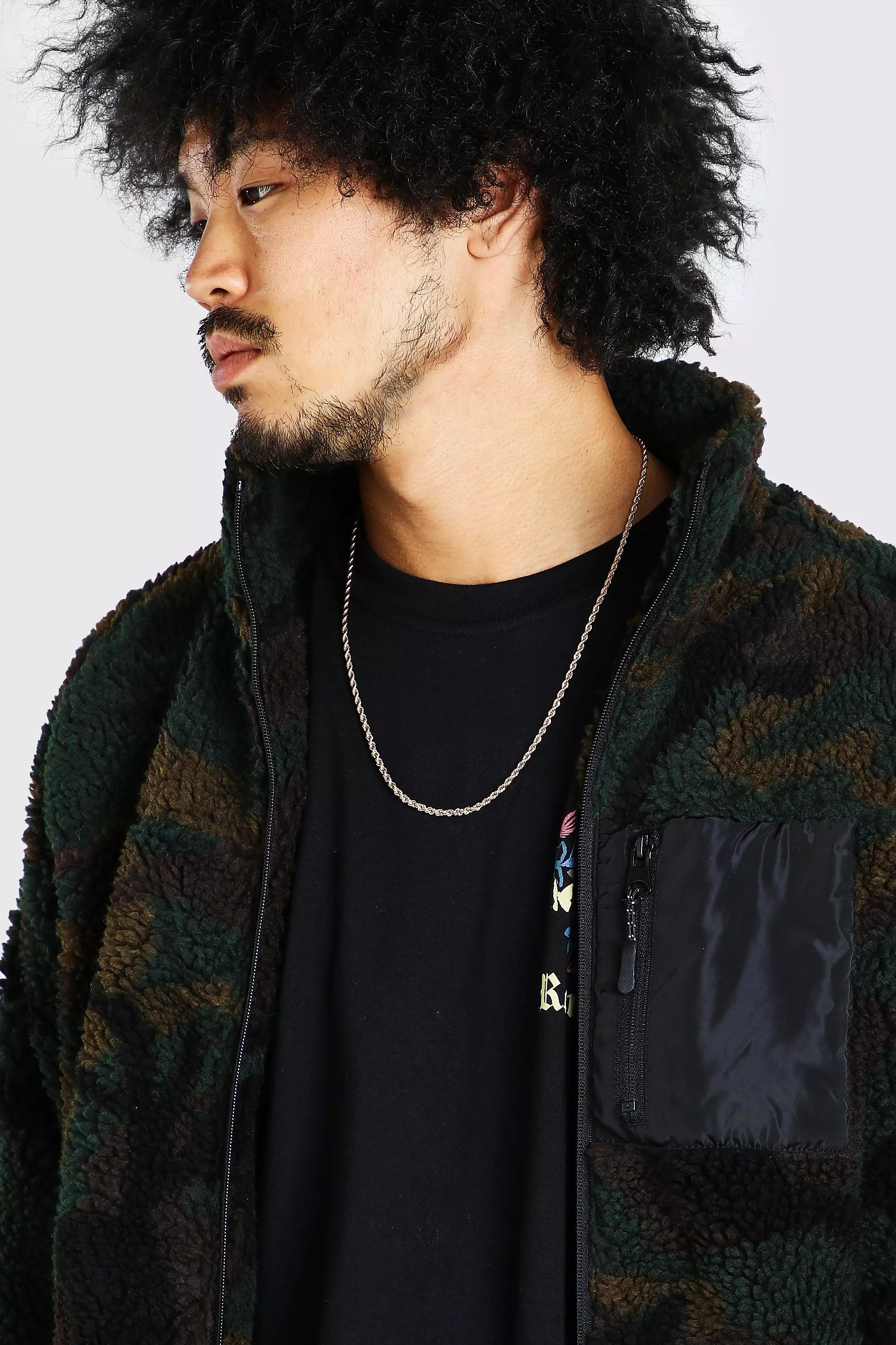 Camo hot sale borg jacket