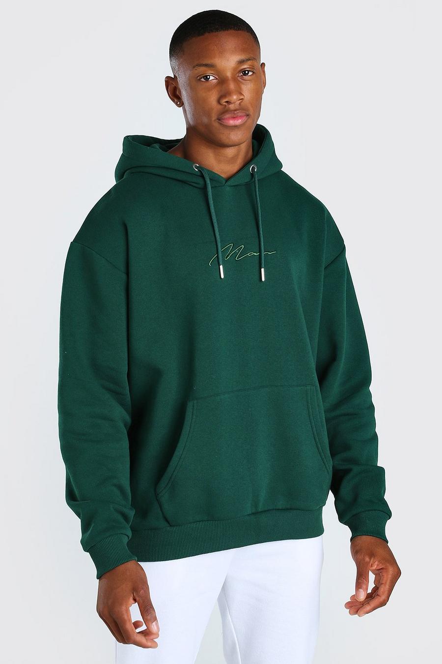 Green MAN Signature Embroidered Hoodie image number 1