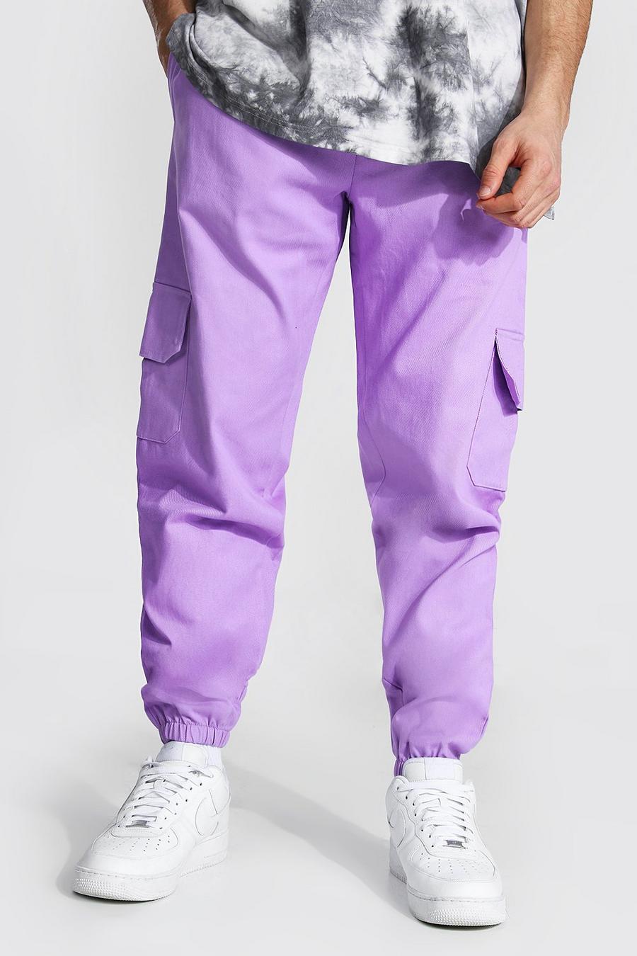Lilac Twill Cargo Pants image number 1