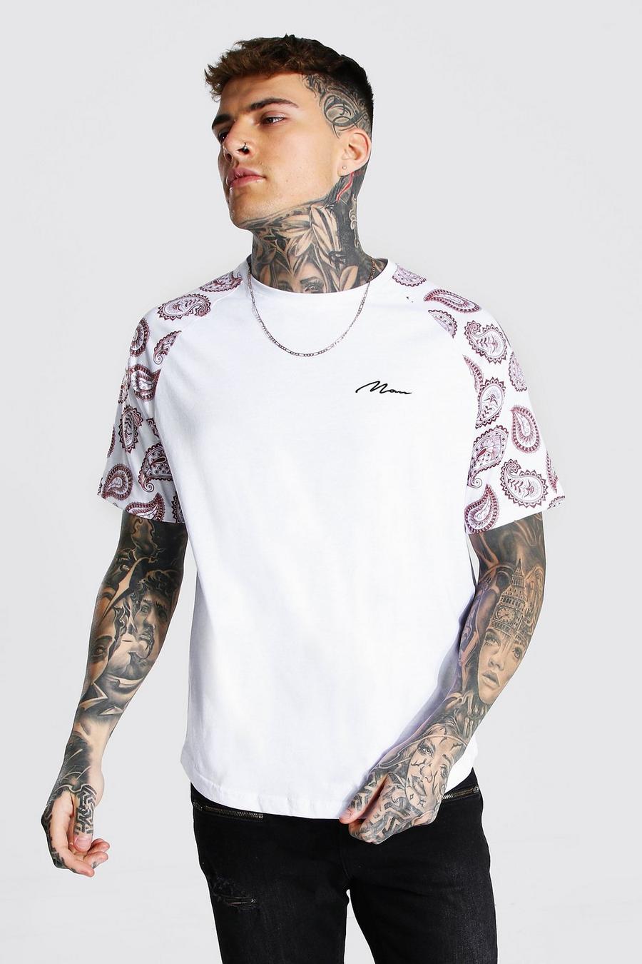 T-shirt à manches raglan - MAN, White weiß image number 1