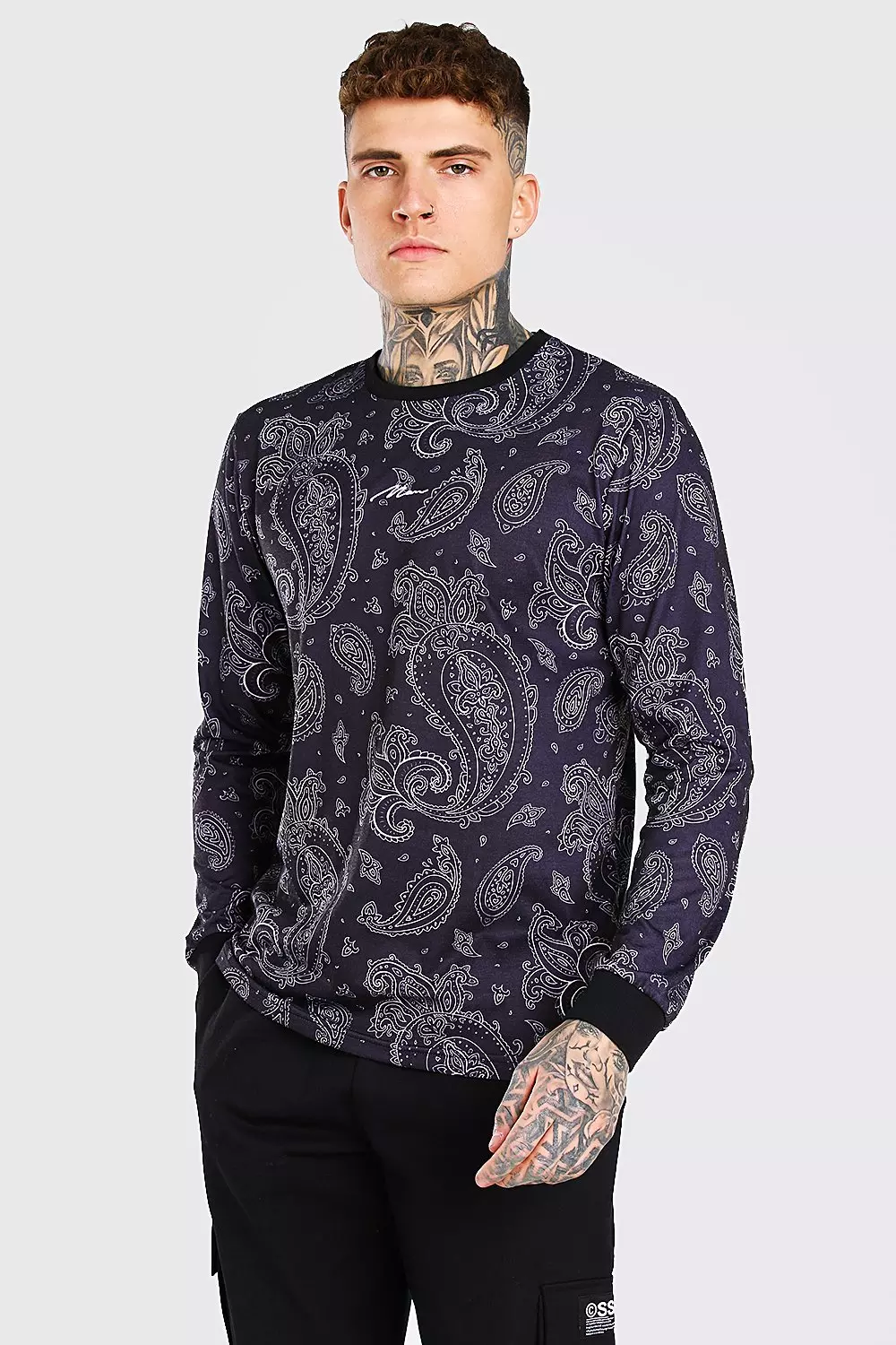 boohooMAN bandana print long sleeve shirt in black  Polo shirt outfits,  Stylish shirts men, Mens casual dress outfits