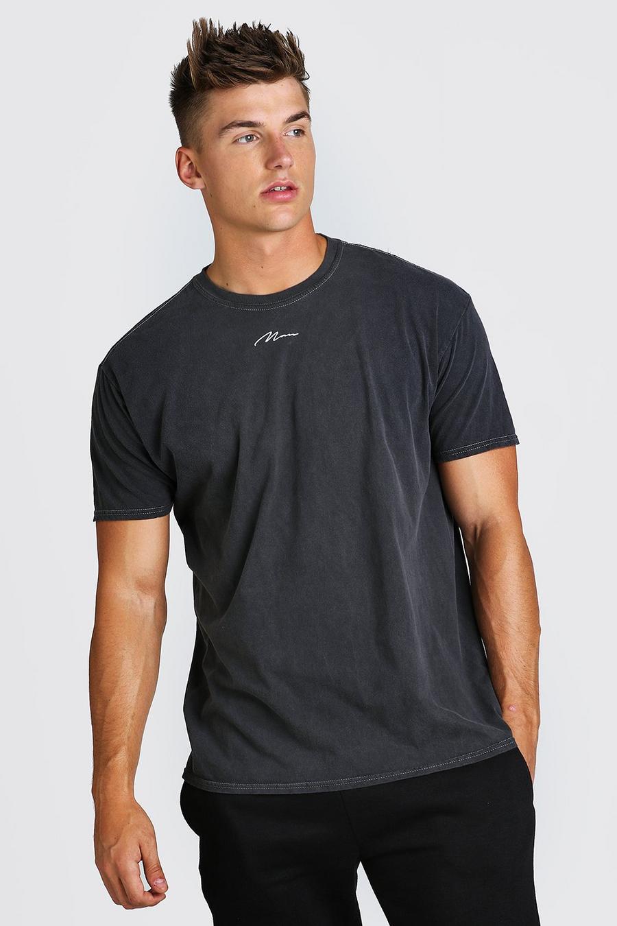 Camiseta teñida ancha de la firma MAN, Gris marengo grigio image number 1