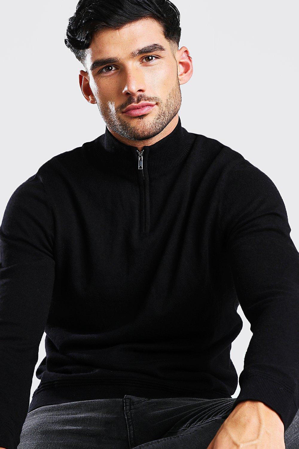 Long Sleeve Half Zip Turtle Neck Jumper | boohoo