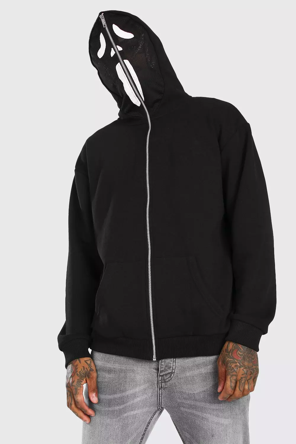 Jacket that zips up over clearance face