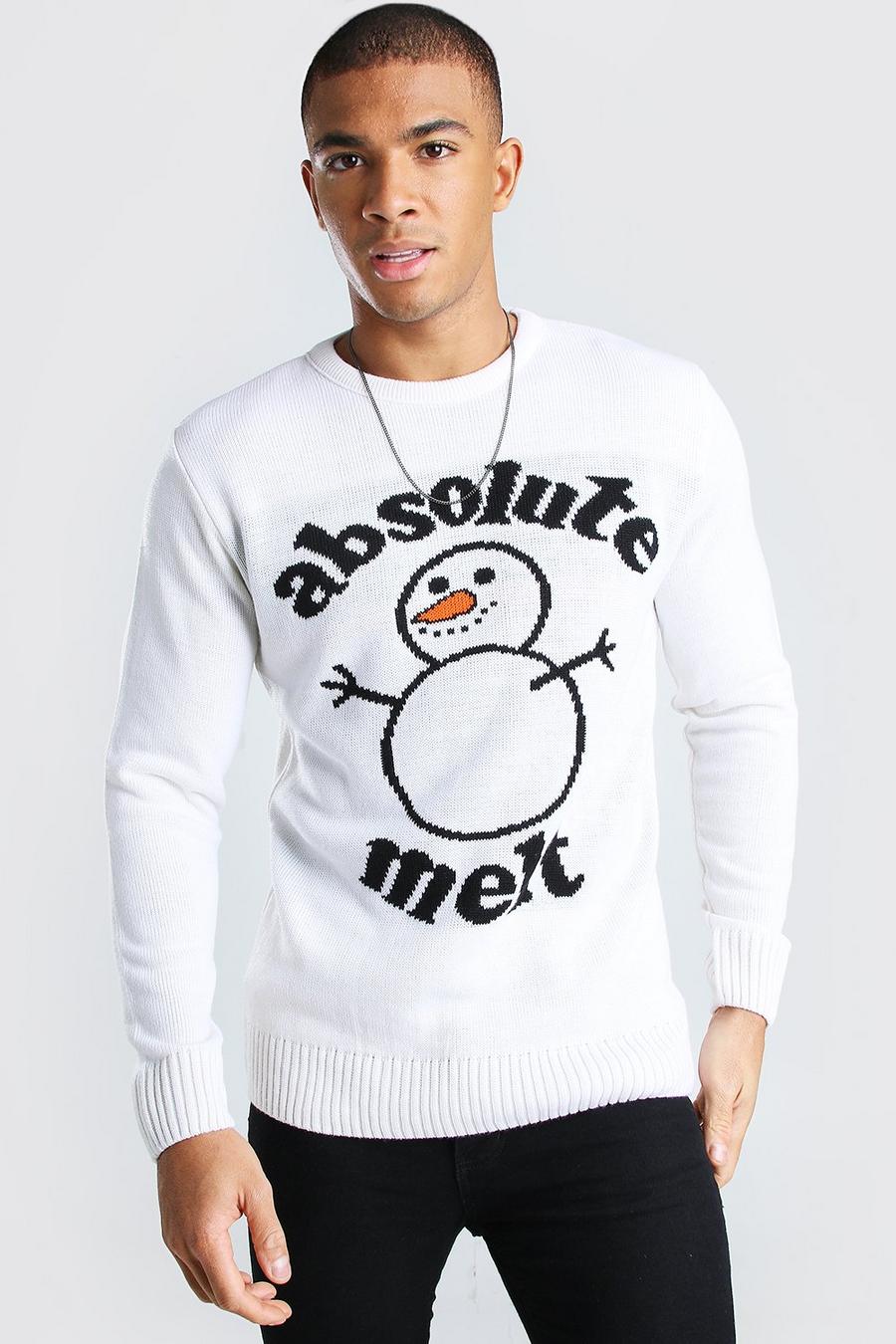 White Absolute Melt Christmas Jumper image number 1
