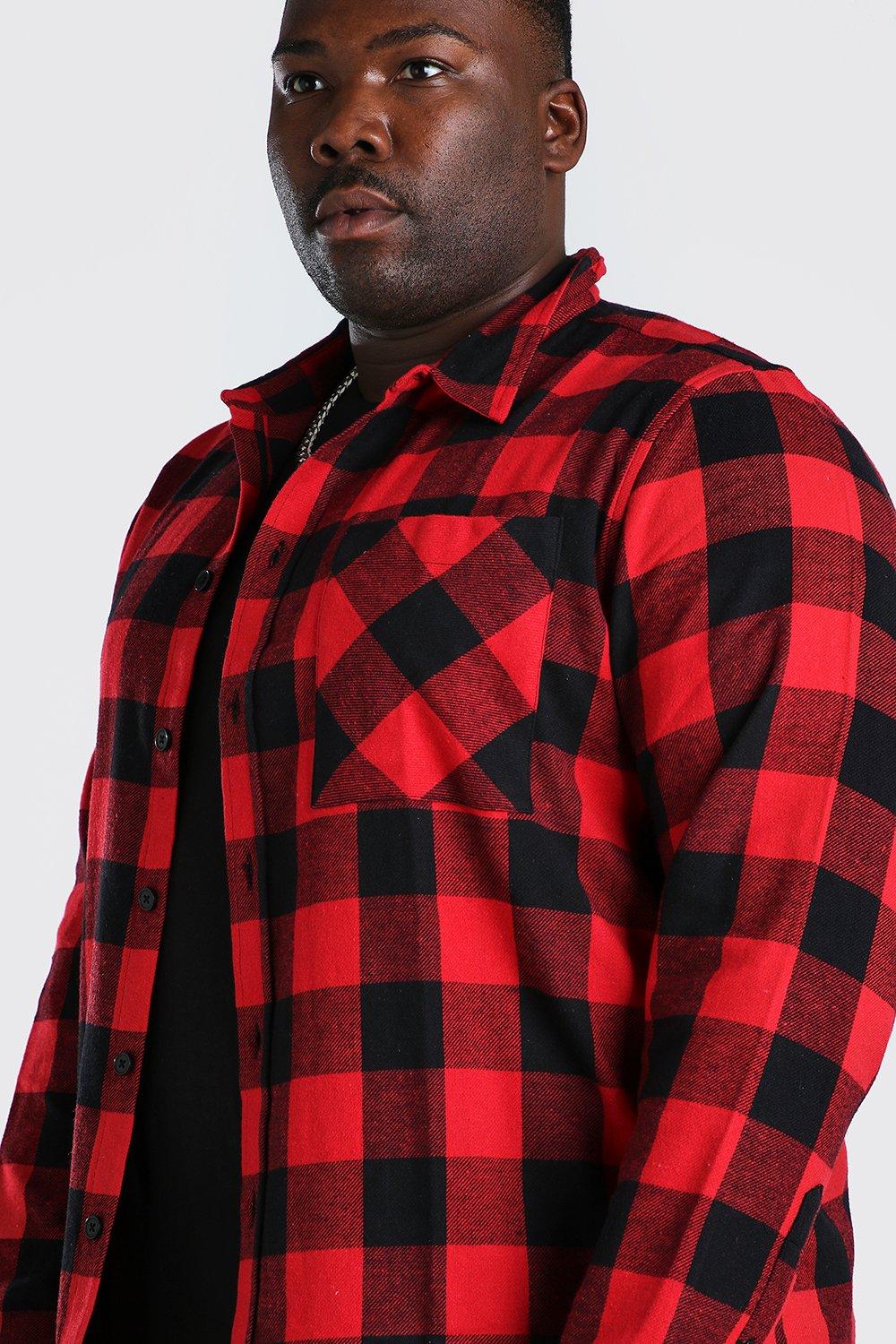 Plus Size Long Sleeve Check Shirt