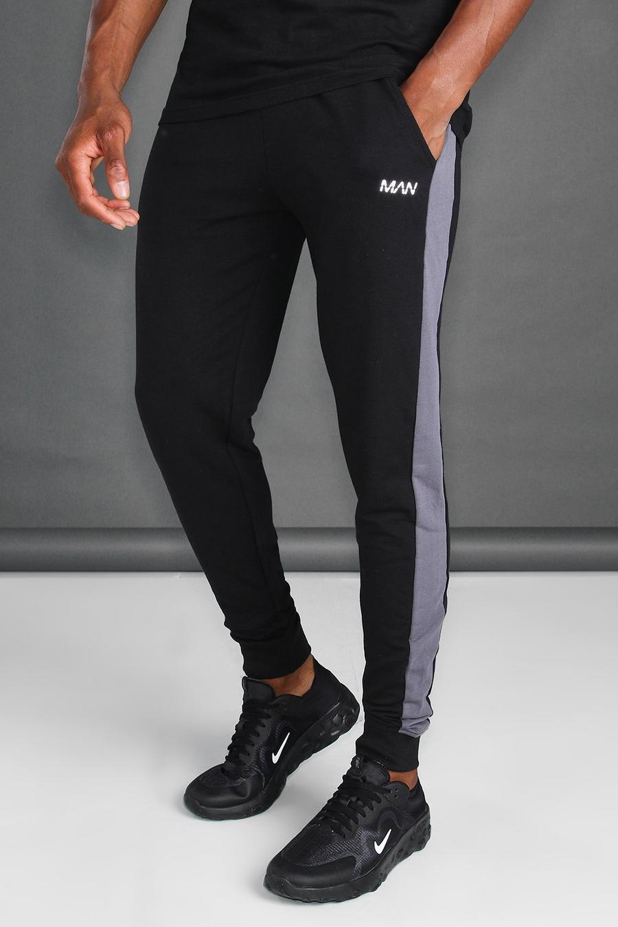 MAN Active Skinny Fit Side Panel Joggers image number 1