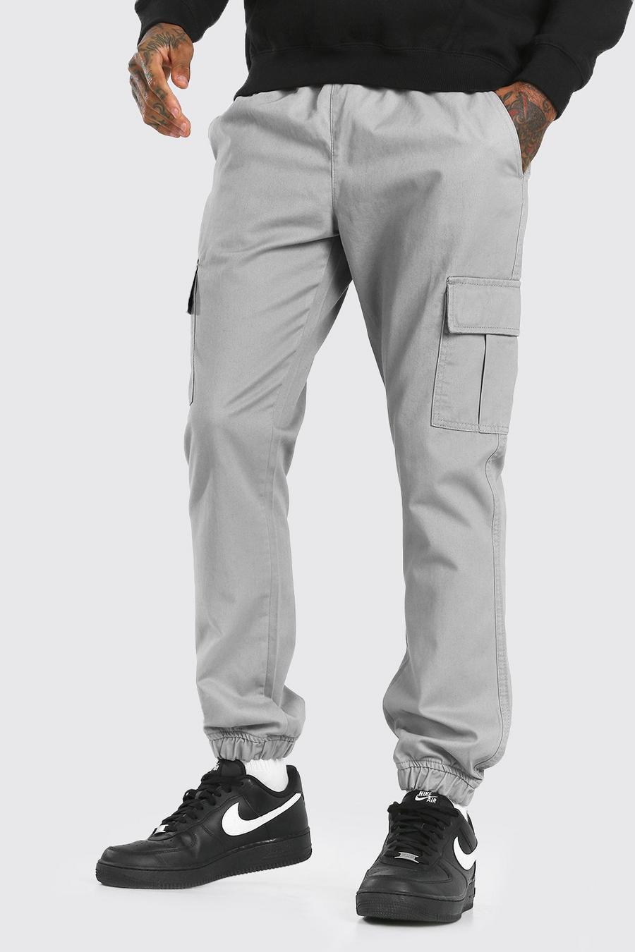 Slate Regular Fit Cargo Trousers image number 1