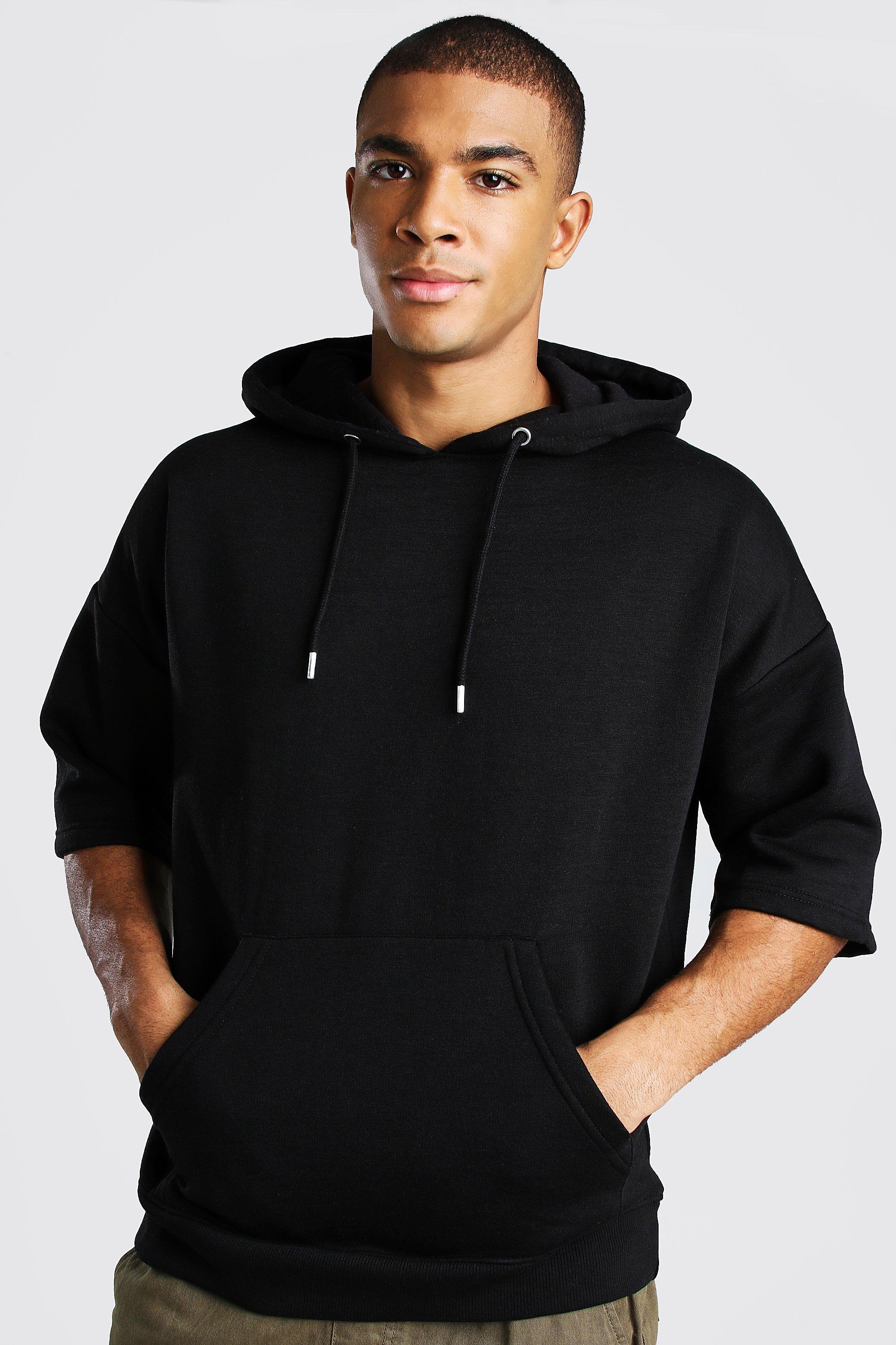 Mens hoodie short sleeve sale