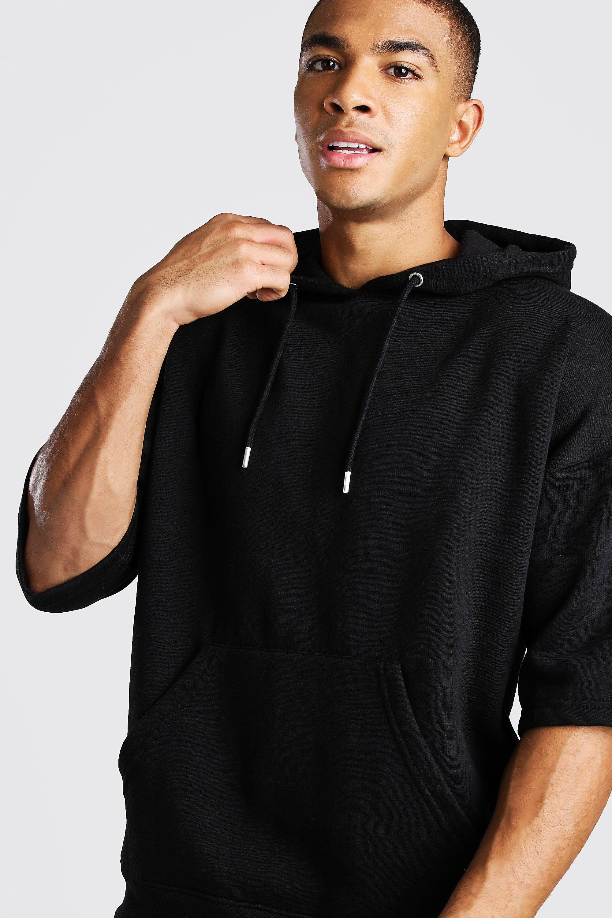 Short sleeve hotsell hoodie mens