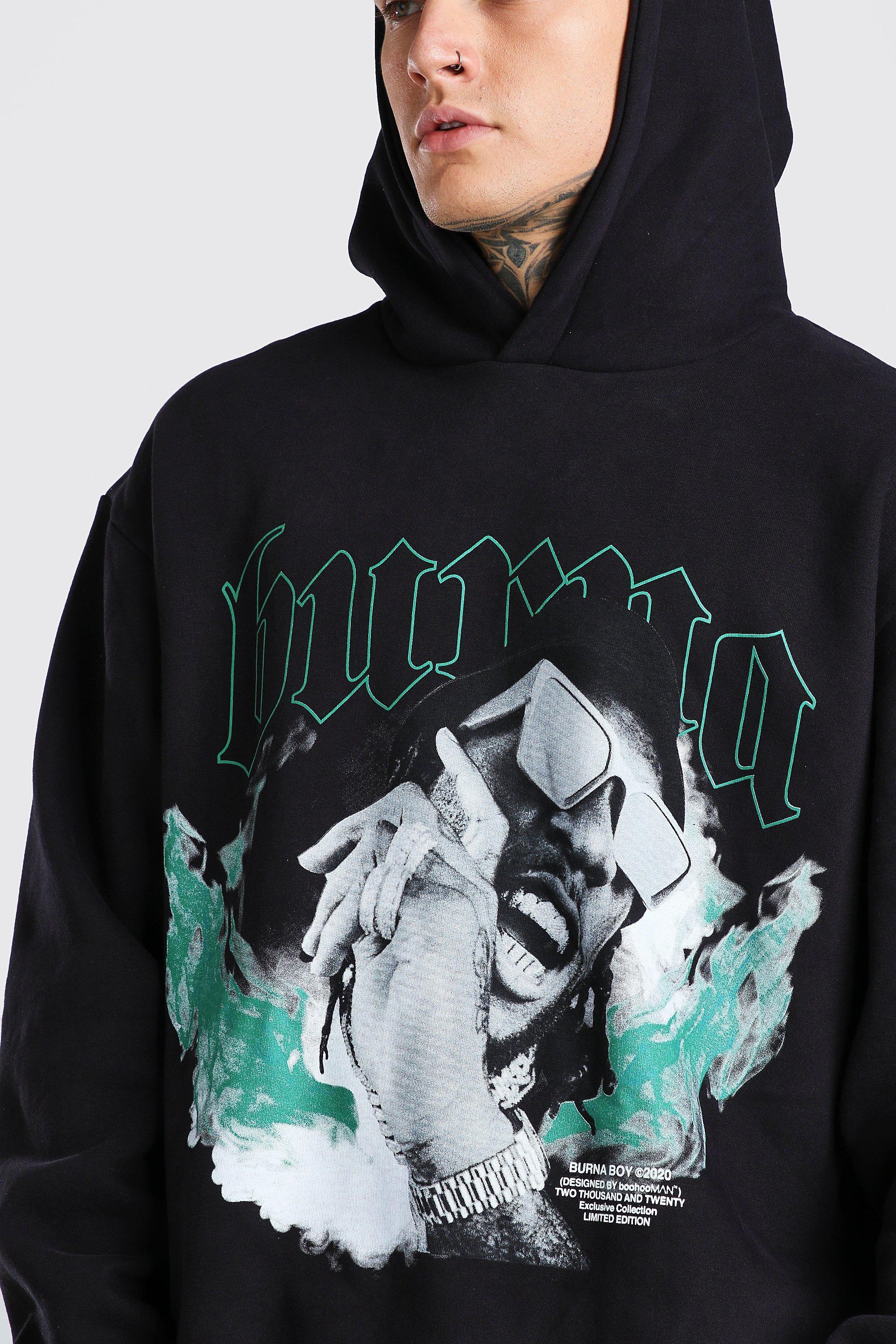 Men s Burna Boy OS Ltd. Ed Flames Hoodie boohoo