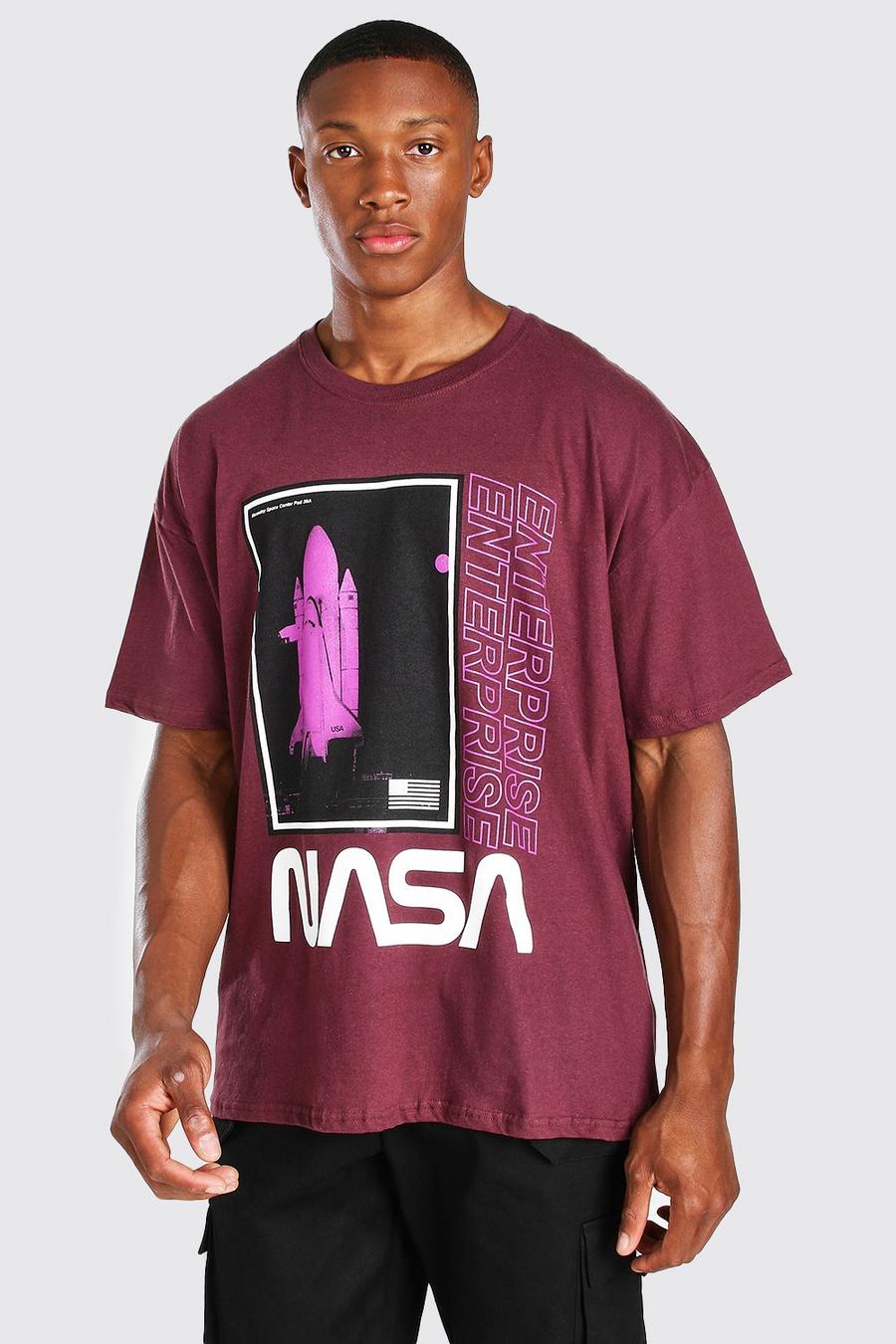 T-shirt oversize officiel NASA Entreprise, Burgundy rouge image number 1