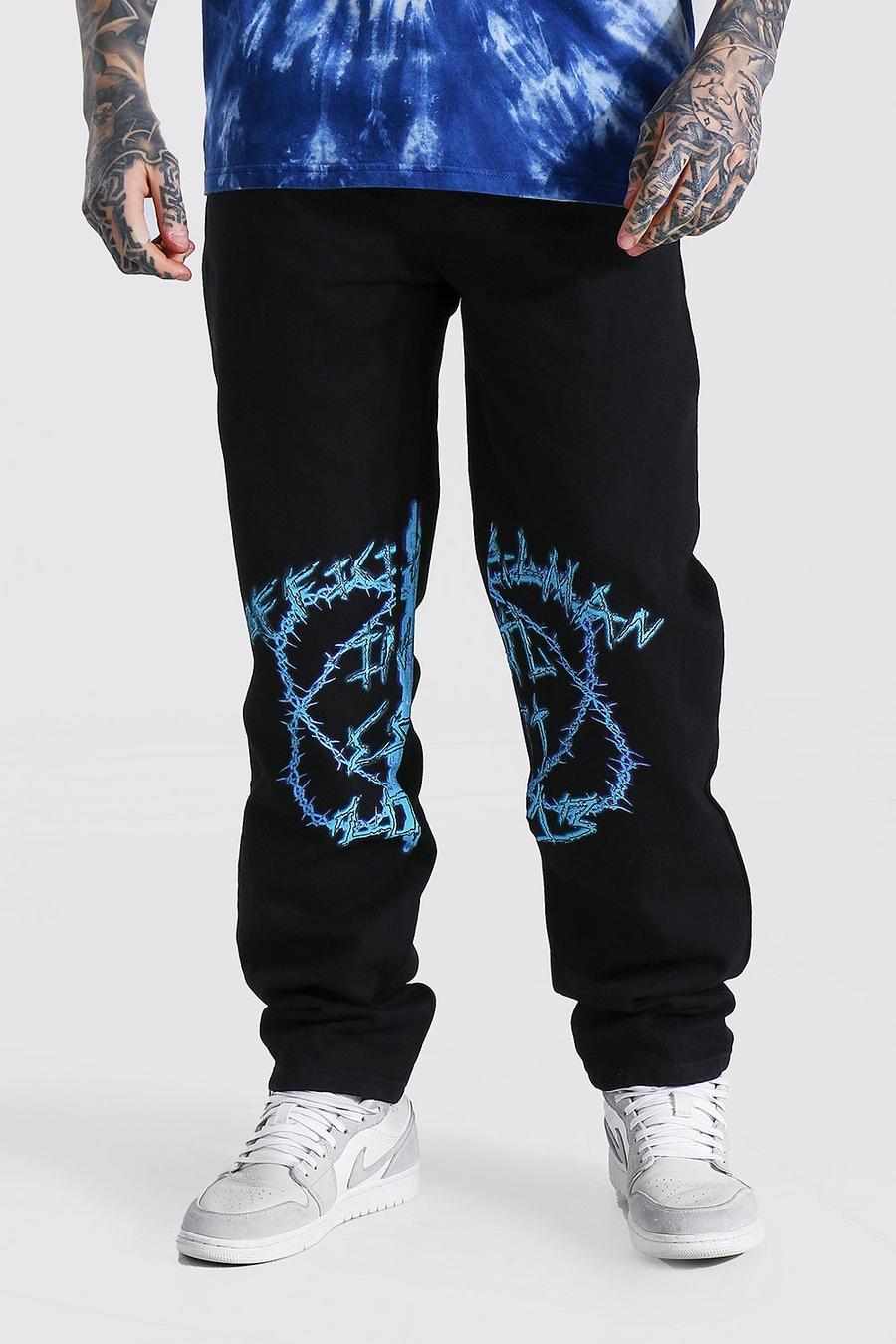Charcoal Relaxed Fit Man Barbed Wire Jean image number 1