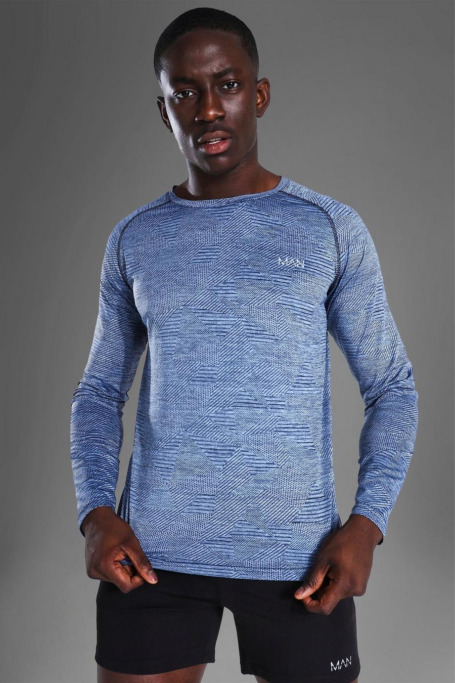 Man Active langärmliges Raglan T-Shirt, Blue image number 1