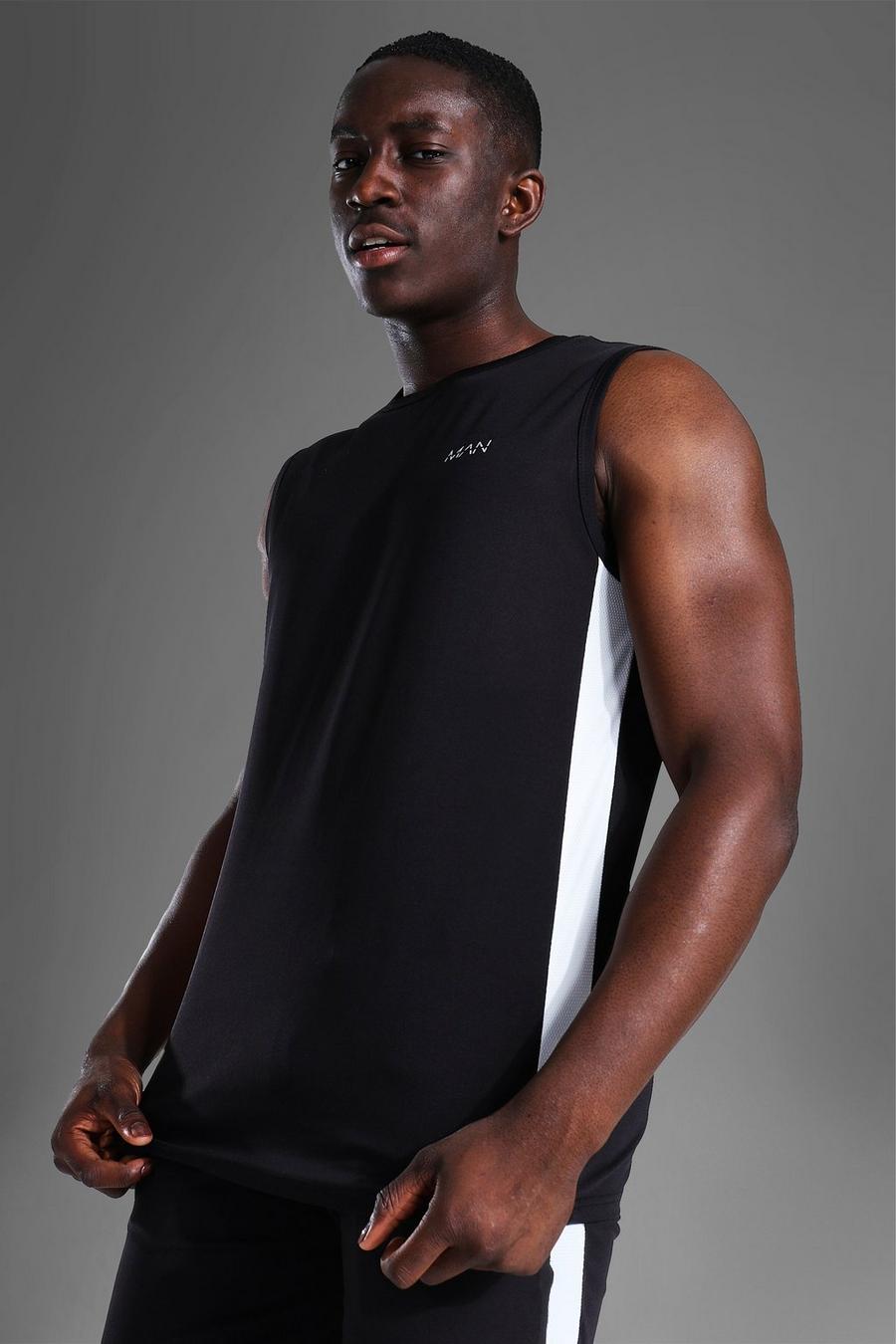Camiseta de tirantes sin mangas Active Man, Negro image number 1