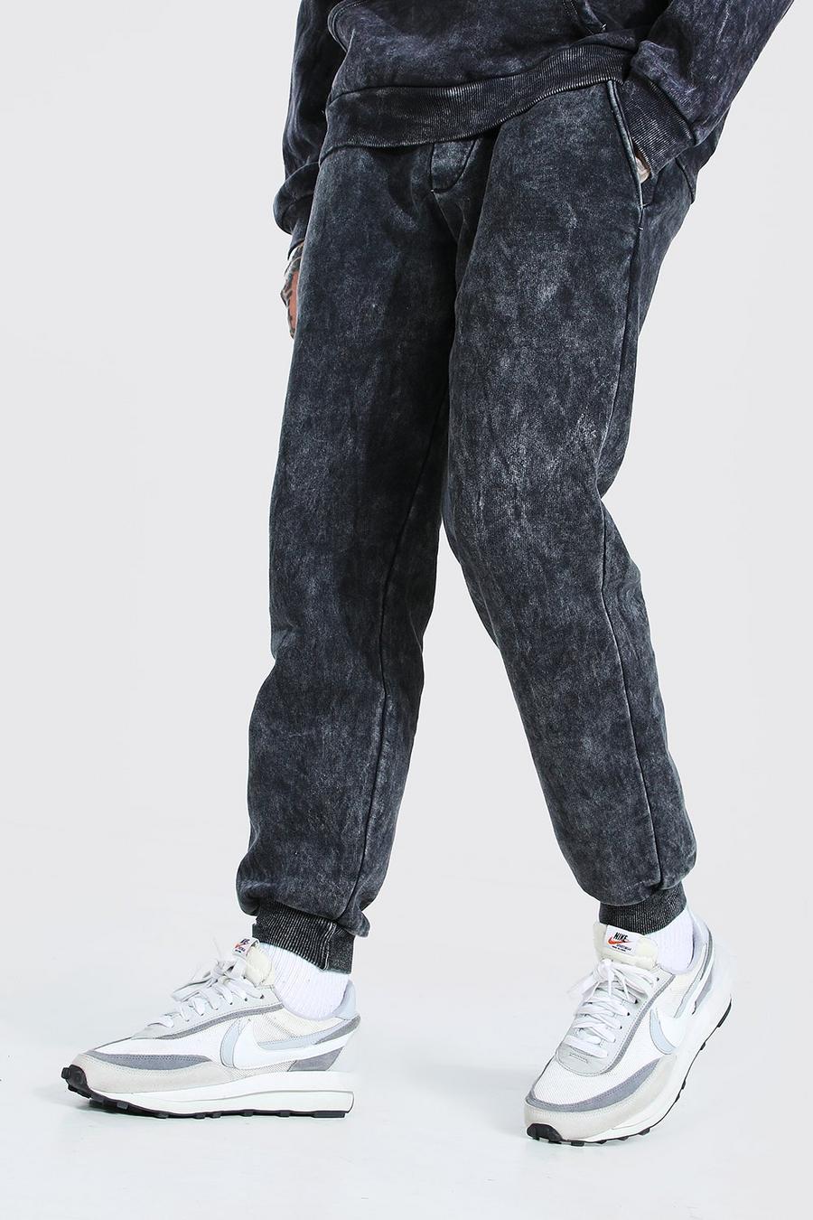 Grey Regular Fit Overdyed Joggers image number 1
