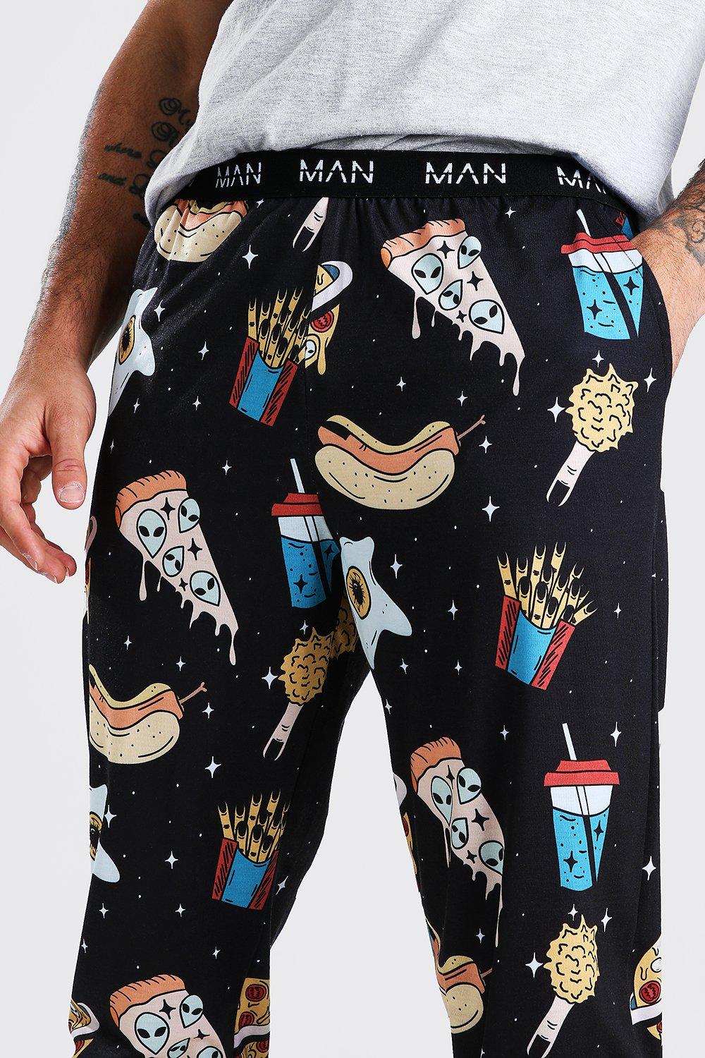 Man Novelty Pizza Print Lounge Track Pants