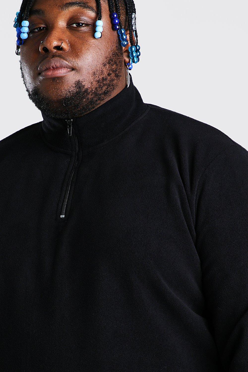 Plus Size Basic Polar Fleece Half Zip Top
