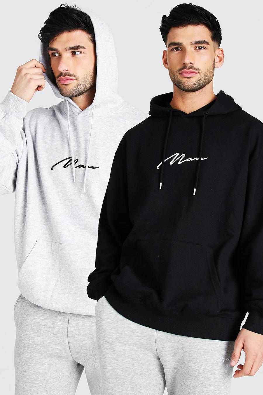 Multi Man Signature Oversize hoodies (2-pack) image number 1