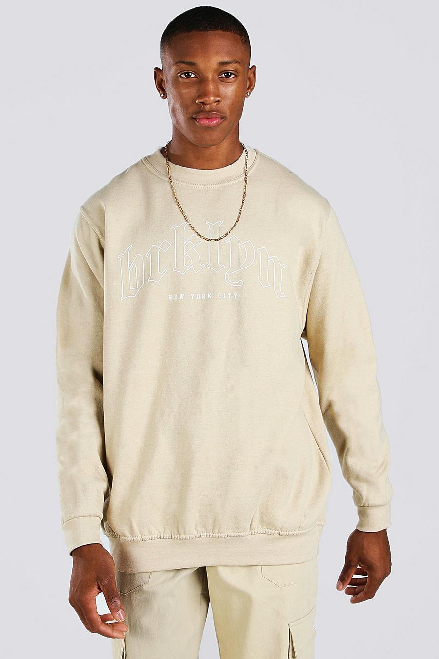 Sand Brooklyn Sweatshirt med ledig passform image number 1