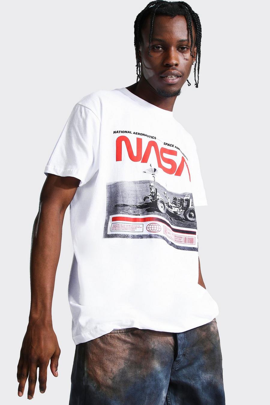 T-shirt oversize con stampa ufficiale Nasa, Bianco image number 1